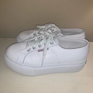 Superga Leather Platform Sneakers